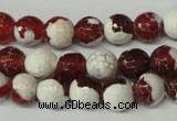 CAG2253 15.5 inches 10mm faceted round fire crackle agate beads