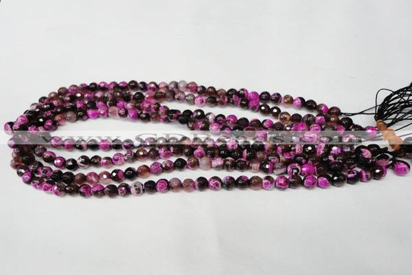 CAG2261 15.5 inches 6mm faceted round fire crackle agate beads