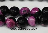 CAG2265 15.5 inches 14mm faceted round fire crackle agate beads