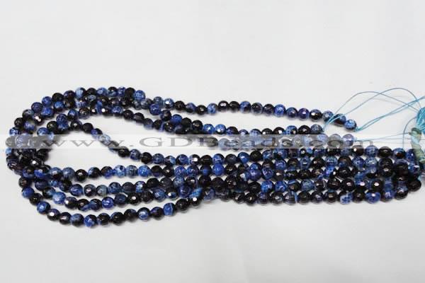 CAG2271 15.5 inches 6mm faceted round fire crackle agate beads