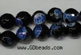 CAG2275 15.5 inches 14mm faceted round fire crackle agate beads