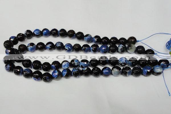 CAG2277 15.5 inches 18mm faceted round fire crackle agate beads