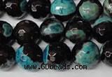 CAG2286 15.5 inches 16mm faceted round fire crackle agate beads