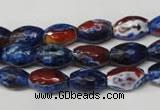 CAG2290 15.5 inches 8*12mm faceted rice fire crackle agate beads