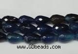 CAG2301 15.5 inches 8*12mm faceted teardrop agate gemstone beads