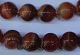 CAG2324 15.5 inches 12mmround red line agate beads wholesale