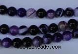 CAG2331 15.5 inches 6mm round violet line agate beads wholesale