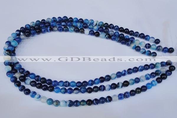 CAG2342 15.5 inches 8mm round blue line agate beads wholesale