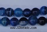 CAG2343 15.5 inches 10mm round blue line agate beads wholesale