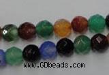 CAG2352 15.5 inches 8mm faceted round multi colored agate beads