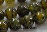 CAG237 15.5 inches 14mm round dragon veins agate gemstone beads