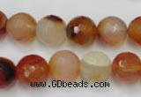 CAG2384 15.5 inches 12mm faceted round red agate beads wholesale