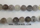 CAG2422 15.5 inches 8mm faceted round Chinese botswana agate beads