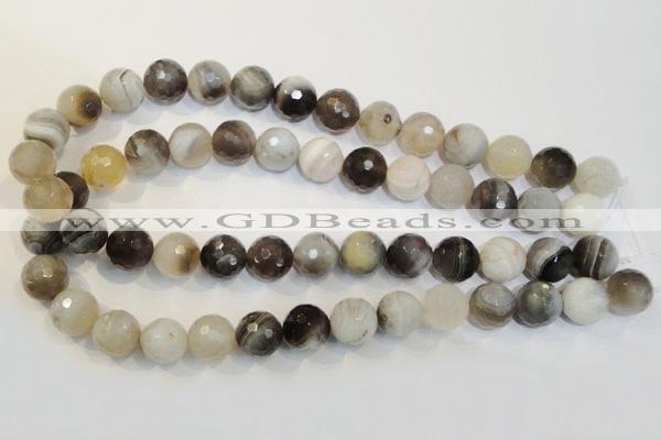 CAG2425 15.5 inches 14mm faceted round Chinese botswana agate beads