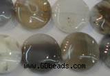 CAG2438 15.5 inches 18mm flat round Chinese botswana agate beads