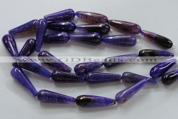 CAG250 15.5 inches 15*40mm teardrop dragon veins agate beads