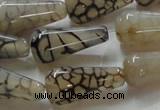 CAG254 15.5 inches 13*26mm teardrop dragon veins agate beads