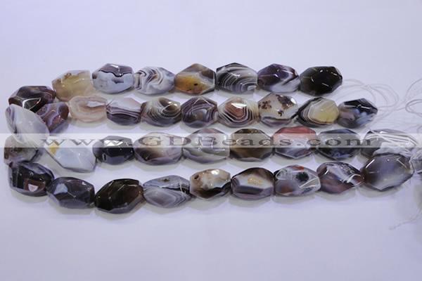 CAG2775 15.5 inches 14*20mm faceted nuggets botswana agate beads wholesale