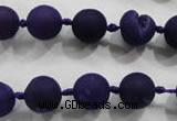 CAG2800 15.5 inches 10mm round matte druzy agate beads whholesale