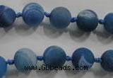 CAG2801 15.5 inches 10mm round matte druzy agate beads whholesale