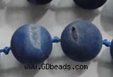 CAG2806 15.5 inches 18mm round matte druzy agate beads whholesale