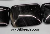 CAG2958 15.5 inches 22*30mm rectangle black line agate beads