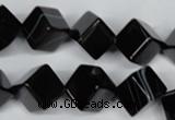 CAG2978 15.5 inches 10*10mm cube black line agate beads