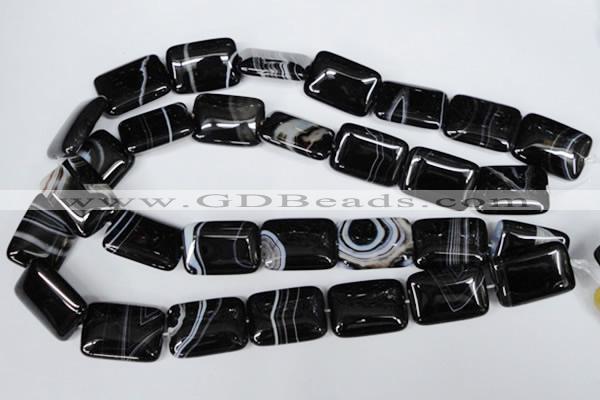 CAG3025 15.5 inches 18*25mm rectangle black line agate beads