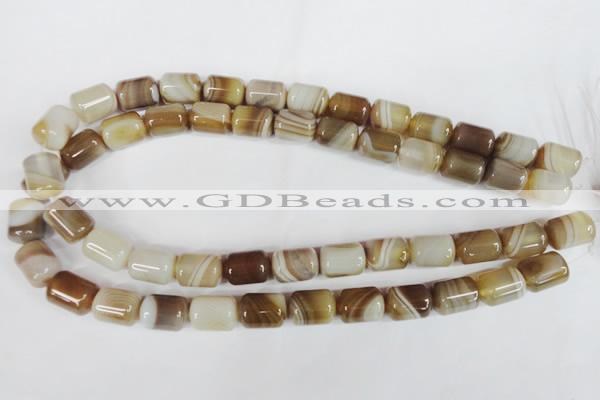 CAG3123 15.5 inches 12*16mm column brown line agate beads