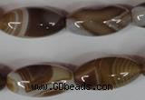 CAG3126 15.5 inches 12*25mm rice brown line agate beads