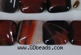 CAG3248 15.5 inches 16*16mm square red line agate beads