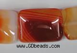 CAG3257 15.5 inches 22*30mm rectangle red line agate beads