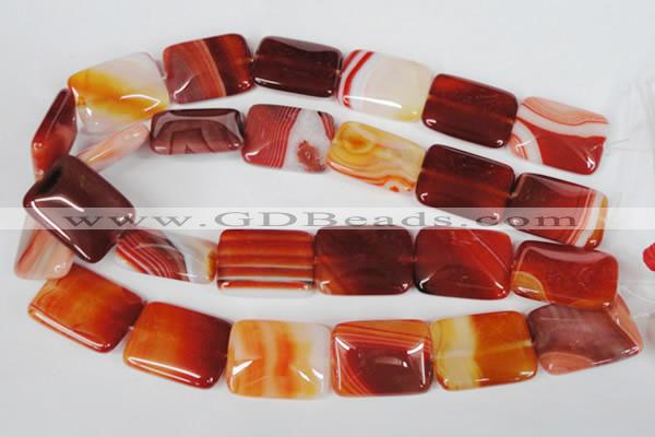 CAG3257 15.5 inches 22*30mm rectangle red line agate beads