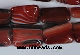 CAG3263 15.5 inches 13*18mm rectangle red line agate beads