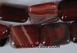 CAG3264 15.5 inches 15*20mm rectangle red line agate beads