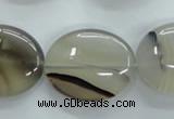 CAG3326 15.5 inches 20*30mm oval natural grey agate beads