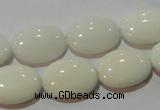 CAG3432 15.5 inches 13*18mm oval white agate gemstone beads