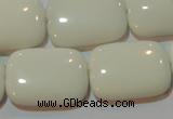 CAG3441 15.5 inches 18*25mm rectangle white agate gemstone beads