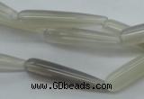 CAG3562 15.5 inches 6*30mm teardrop grey agate gemstone beads