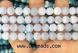 CAG3584 15.5 inches 10mm round matte blue lace agate beads