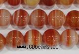 CAG3591 15.5 inches 16mm round red line agate beads wholesale