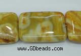 CAG3625 15.5 inches 22*30mm rectangle yellow crazy lace agate beads