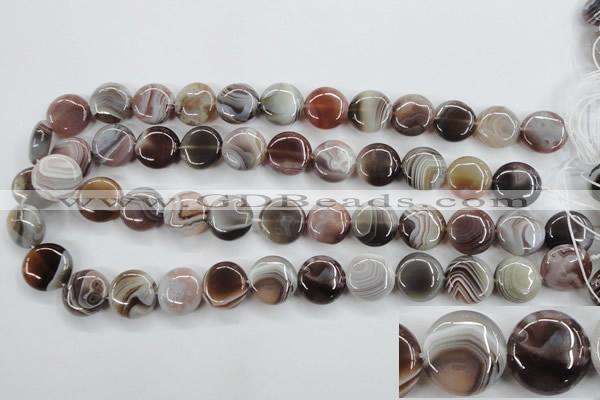 CAG3715 15.5 inches 16mm flat round botswana agate beads wholesale