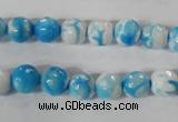 CAG3872 15.5 inches 8mm faceted round fire crackle agate beads