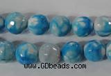 CAG3873 15.5 inches 10mm faceted round fire crackle agate beads