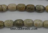 CAG3888 15.5 inches 8*12mm drum chrysanthemum agate beads