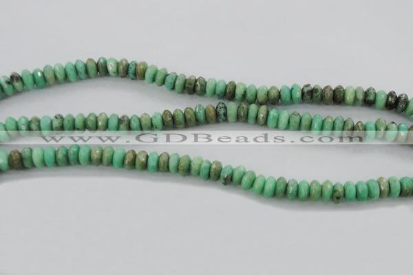 CAG3912 15.5 inches 3*6mm faceted rondelle green grass agate beads