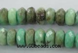 CAG3913 15.5 inches 5*10mm faceted rondelle green grass agate beads