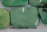 CAG3938 15.5 inches 22*30mm faceted rectangle green grass agate beads