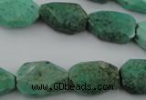 CAG3940 15.5 inches 13*19mm faceted freeform green grass agate beads